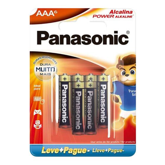 Imagem de Pilhas Panasonic AAA Alcalina Leve Mais Por Menos com 6 Unidades