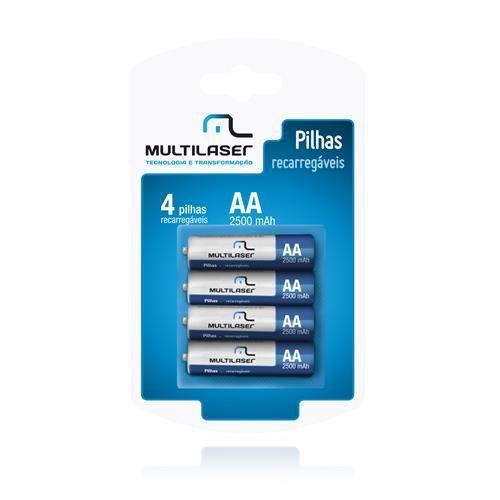 Imagem de Pilhas Recarregaveis Aa (2500mah) - 4 Unidades - Multilaser CB052