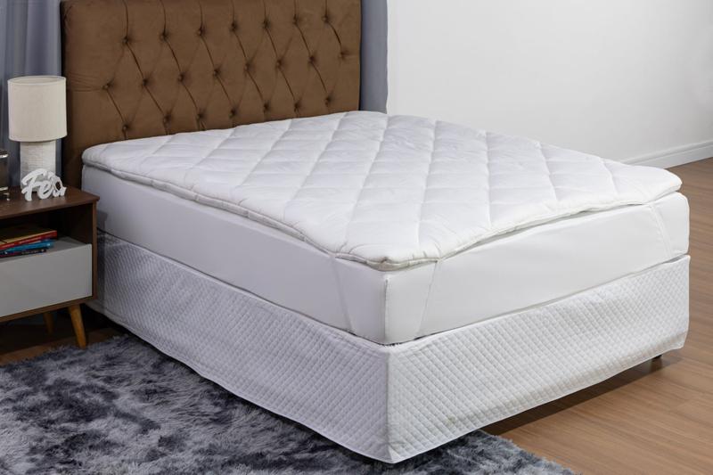 Imagem de Pillow Top 400 Fios Micropercal Tecido Macio Cama Casal Padrão 1,98m x 1,58m