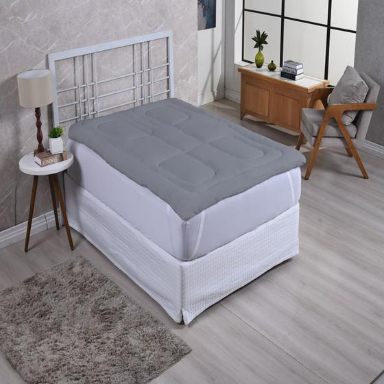 Imagem de Pillow Top Cama Casal Padrão Toque Extra Macio Conforto 400 Fios