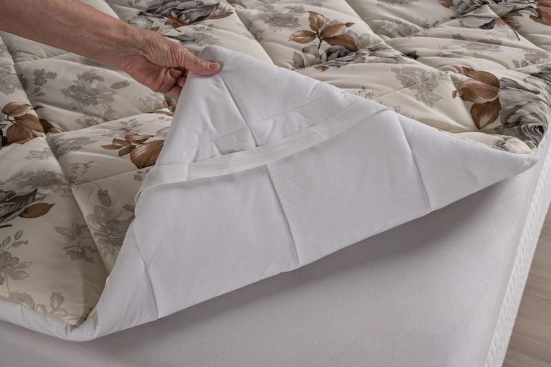 Imagem de Pillow Top Cama Casal Percal Protetor De Colchão Extra Macio Floral