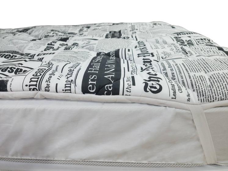 Imagem de PILLOW TOP CASAL PADRÃO COM MANTA SILICONADA DE 800g SUPER CHEIO 100% ALGODÃO ESTAMPADO