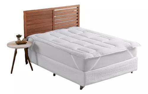 Imagem de Pillow Top Casal Padrão ideal para noites tranquilas 200 fios micropercal branco 100% poliéster manta enchimento 300 de