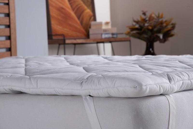 Imagem de Pillow top casal padrão protetor de colchão dupla face 100% algodão percal 200 fios