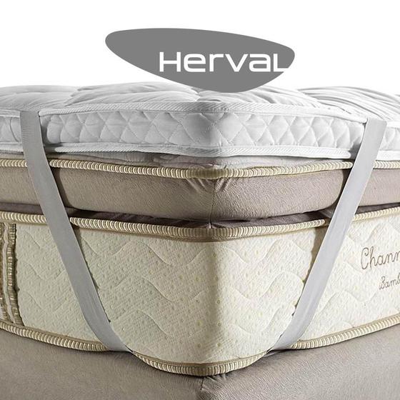 Pillow Top Herval Protection, Casal com Elástico, 7 x 138 x 188 cm
