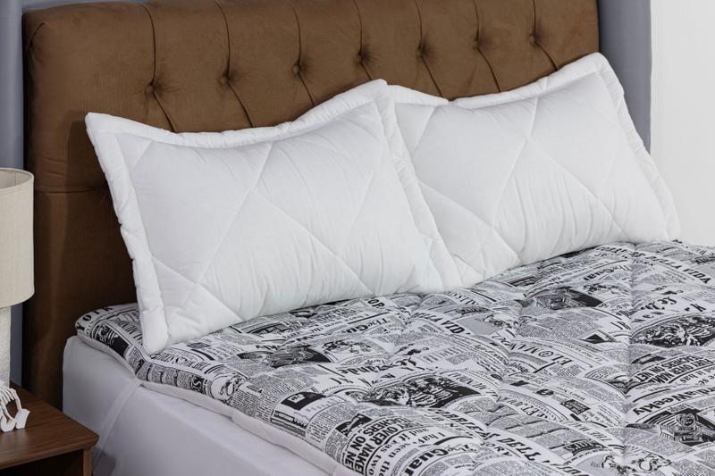 Imagem de Pillow Top King Size Enchimento Superior Com Travesseiros e Fronha 100% Algodão