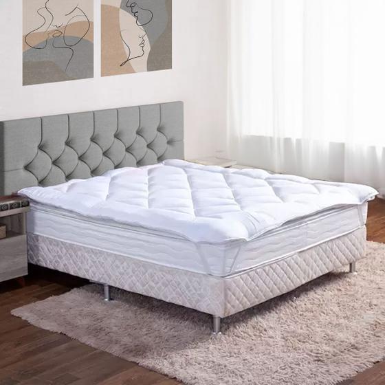Pillow Top Protetor de Colchao Percal 400 Fios Macio Queen Menor preço em Pillow Top Protetor de Colchao Percal 400 Fios Macio Queen