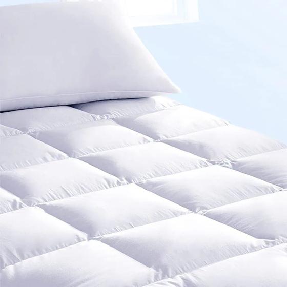 Pillow Top Solteiro Fibra Siliconizada Em Flocos Branco Menor preço em Pillow Top Solteiro Fibra Siliconizada Em Flocos Branco