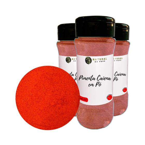 Imagem de Pimenta Caiena Selecionada Em Pó Kit 3 Pote Com Dosador 60G