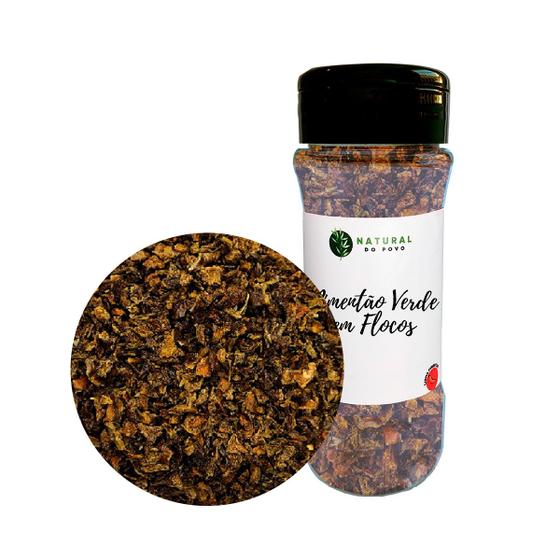 Imagem de Pimentão Verde Importado em Flocos Premium Pote com Dosador 40g 