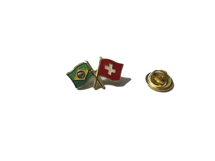 Imagem de Pin da bandeira do Brasil x Suíça