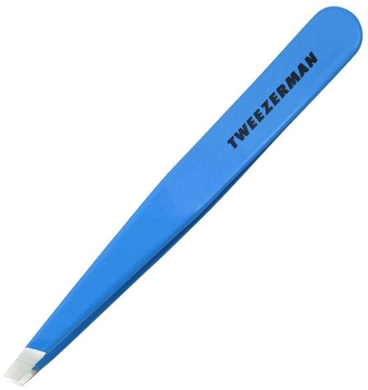 Imagem de Pinça para Sobrancelhas com Ponta Diagonal e Pedra Azul - Modelo 1230-B09R