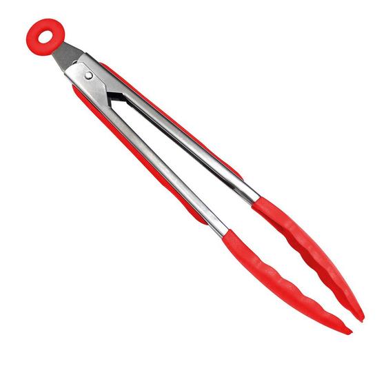 Imagem de Pinça Pegador Multiuso Pegador de 29,5cm em Silicone Vermelho UnyHome