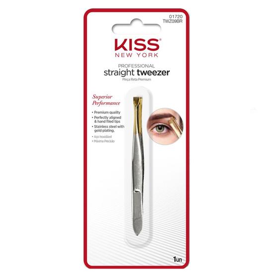 Imagem de Pinça Ponta Reta Dourada Kiss NY - Straight Tweezer