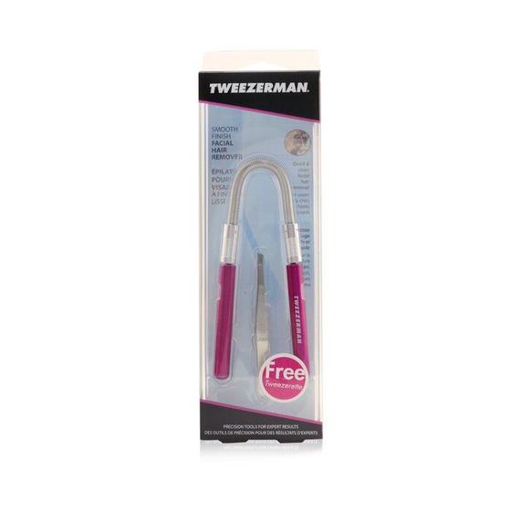 Pinça removedora de pelos faciais Smooth Finish Pink com pinça - Tweezerman Imagem de Pinça removedora de pelos faciais Smooth Finish Pink com pinça