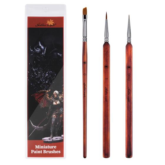 Imagem de Pincéis Golden Maple Kolinsky Sable - Kit com 3 Peças para Acrílico