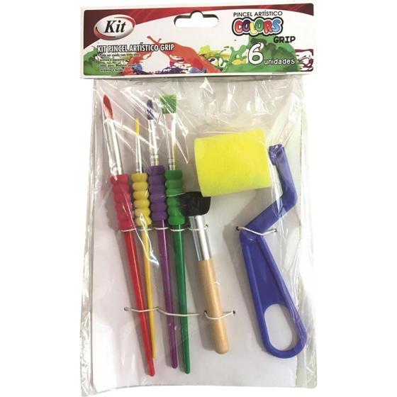 Imagem de Pincel Artesanal KIT Pincel Artistico GRIP C/6P