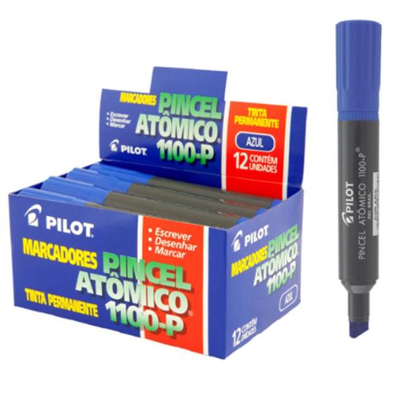 Imagem de Pincel Atomico 1100-P Caixa com 12 Unidades Azul Pilot