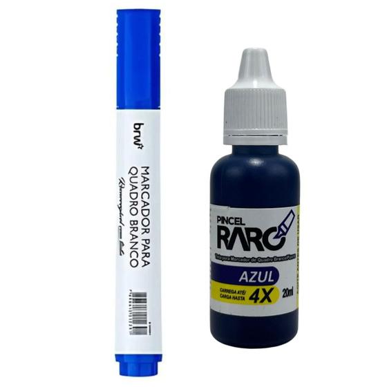 Imagem de Pincel Azul Quadro Branco Recarregavel Brw+tinta 20ml