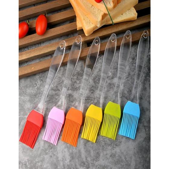 Imagem de Pincel de culinária cerdas em silicone cabo transparente utensílio de cozinha