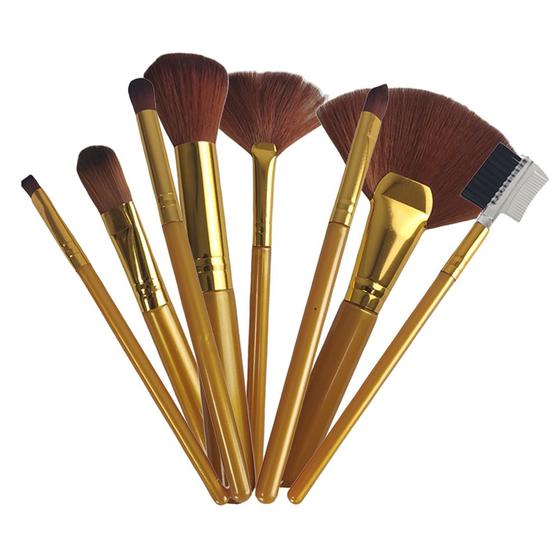 Imagem de Pincel Kit 8 Peças Maquiagem Make Up Base Sombra Corretivo Profissional