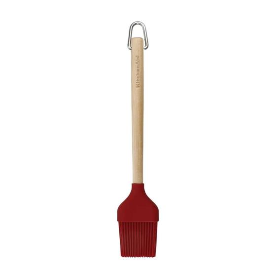 Imagem de Pincel kitchenaid com cerdas em silicone vermelho e cabo de bambu 22cm kqr733ohere