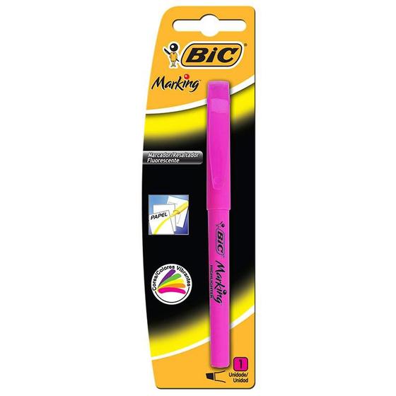 Imagem de Pincel marca texto Marking rosa - com 1 unidade - Bic