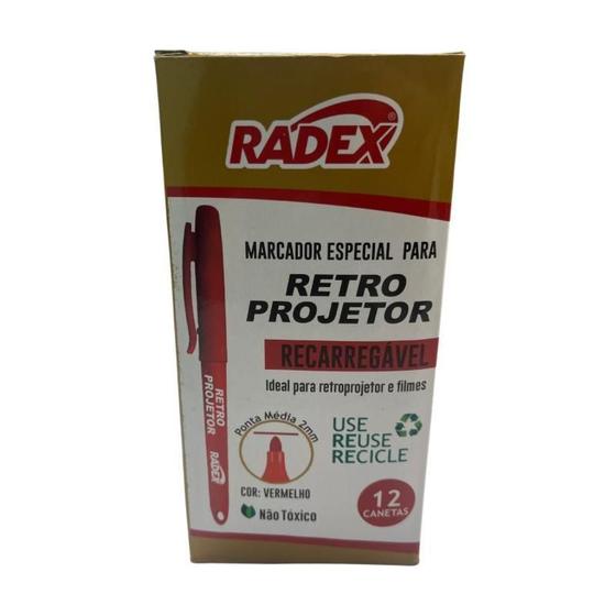 Imagem de Pincel para Retroprojetor 2.0 Vermelho CX 12 Unidades - Radex