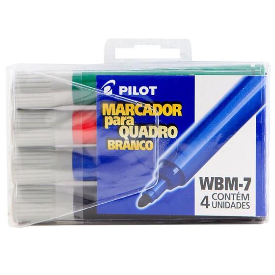 Imagem de Pincel quadro branco recarregável WBM 7 estojo 4 cores Pilot