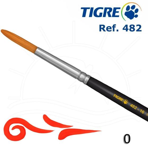 Imagem de Pincel Tigre 482 - Redondo Sintético Dourado Acetinado