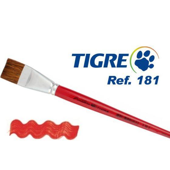 Imagem de Pincel Tigre Chato Reto 181 02 Orelha de Boi