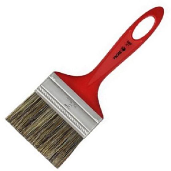 Imagem de Pincel Trincha Para Pintura Tigre Media 500 3 Polegadas Cerda Gris Pintor Parede Látex Acrílico