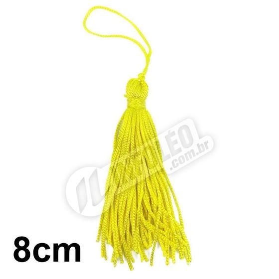 Imagem de Pingente 8Cm Amarelo Franja De Seda Tassel - 10 Unidades