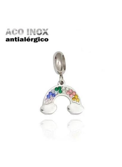 Imagem de Pingente Arco Iris em Aço Inóx Antialérgico Pulseiras Berloque
