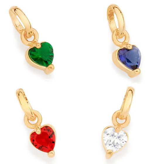 Imagem de Pingente banhado ouro 3x 24k 18k e 22k ou prata 925 feminino solitário zircônia coração rommanel 542447 340003