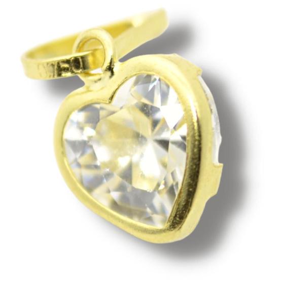 Imagem de Pingente Berloque Charm Coração Zircônia Ouro 18k P605