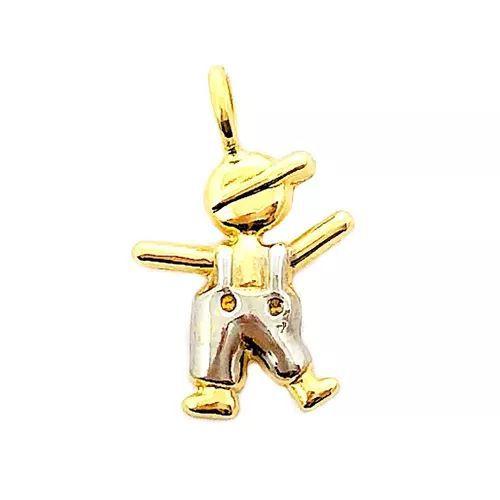 Imagem de Pingente Boneco Filho Menino Duas Cores Em Ouro 18k