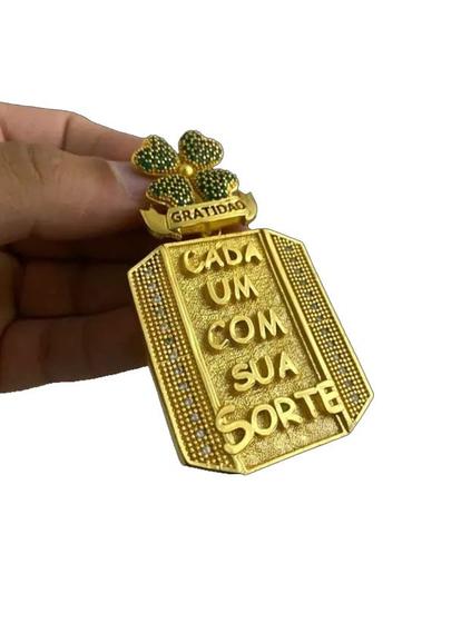 Imagem de Pingente Cada Um Com a Sua Sorte Trevo (g) - Banhado a Ouro