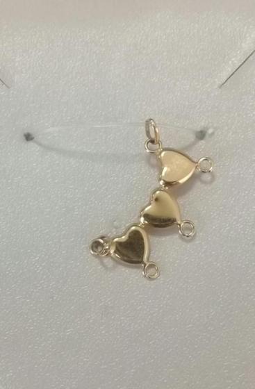 Imagem de Pingente Canga Separador Em Ouro 18k Para TrÃªs Ping CoraÃÃo