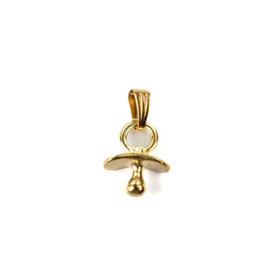 Imagem de Pingente Chupeta Erê Umbanda 1,5 cm em Metal Dourado