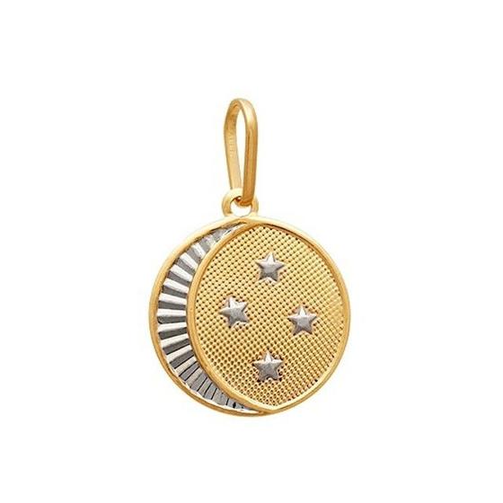Imagem de Pingente Com Lua Diamantada Com 4 Estrelas Com Ródio