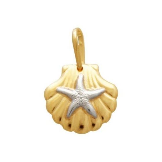 Imagem de Pingente Concha 13mm Com Estrela Do Mar Estampada Com Rdio