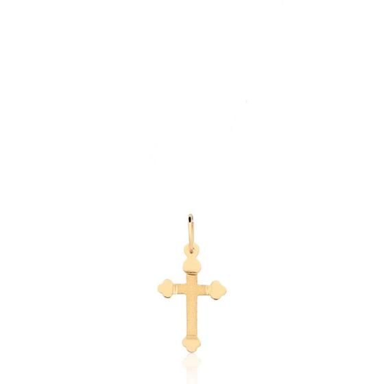 Imagem de Pingente Cruz Chapa Católico Religioso Ouro 18k P47