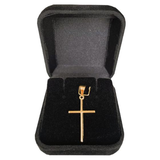 Imagem de Pingente Cruz Crucifixo Banhado a Ouro 18k