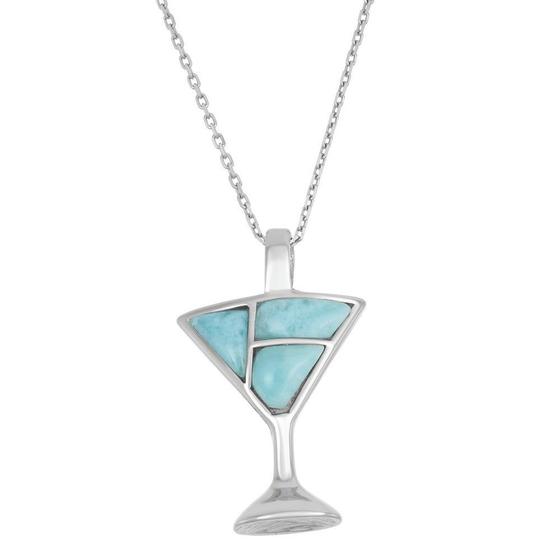 Imagem de Pingente de Larimar em Prata Esterlina 925 - Estilo Martini