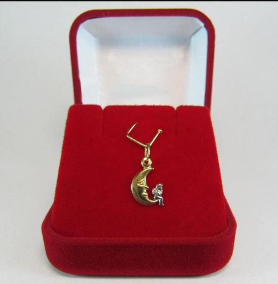 Imagem de Pingente de lua e anjo ouro18k