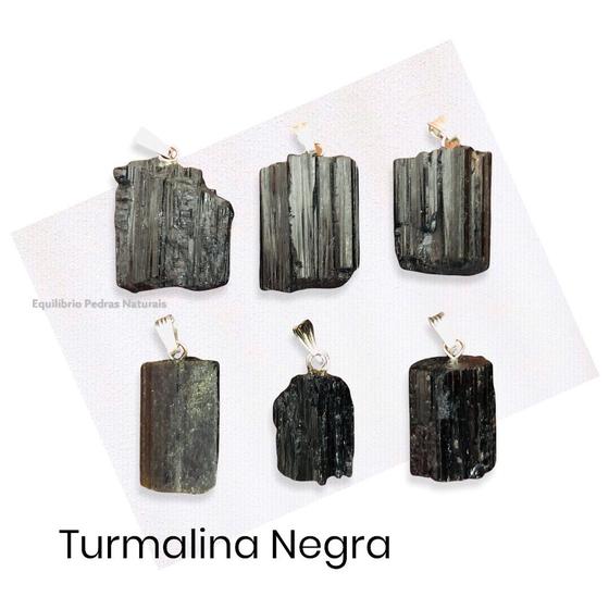 Imagem de Pingente De Pedra Natural Turmalina Negra Bruta - Proteção