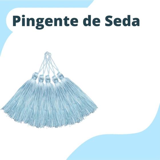 Imagem de Pingente De Seda Tassel - Azul Bebê - Com 100 Unidades - Nybc