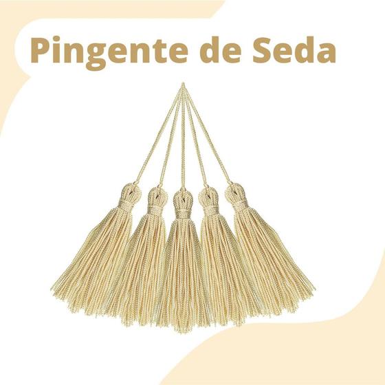 Imagem de Pingente De Seda Tassel - Franja - Amarelo Bebê - Com 20 Unidades - Nybc