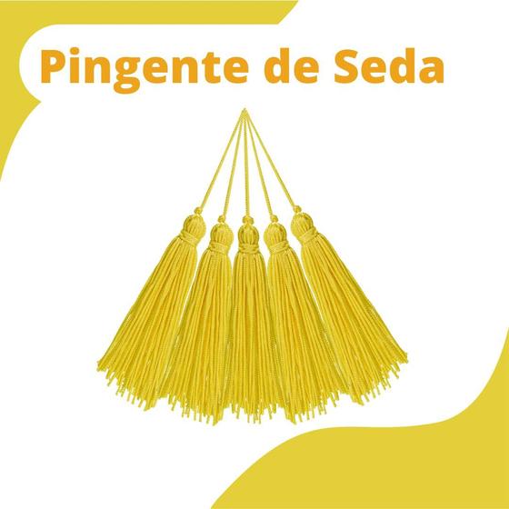 Imagem de Pingente De Seda Tassel - Franja - Amarelo Gema - Com 50 Unidades - Nybc